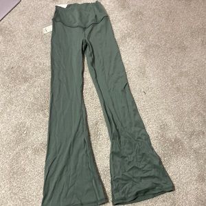 aerie green crossover flare leggings